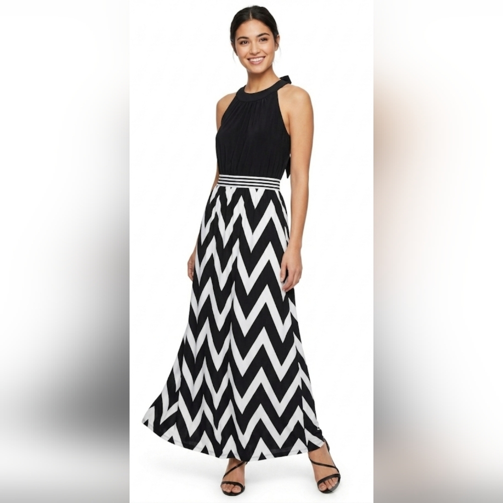 Black and White Chevron Maxi Dress